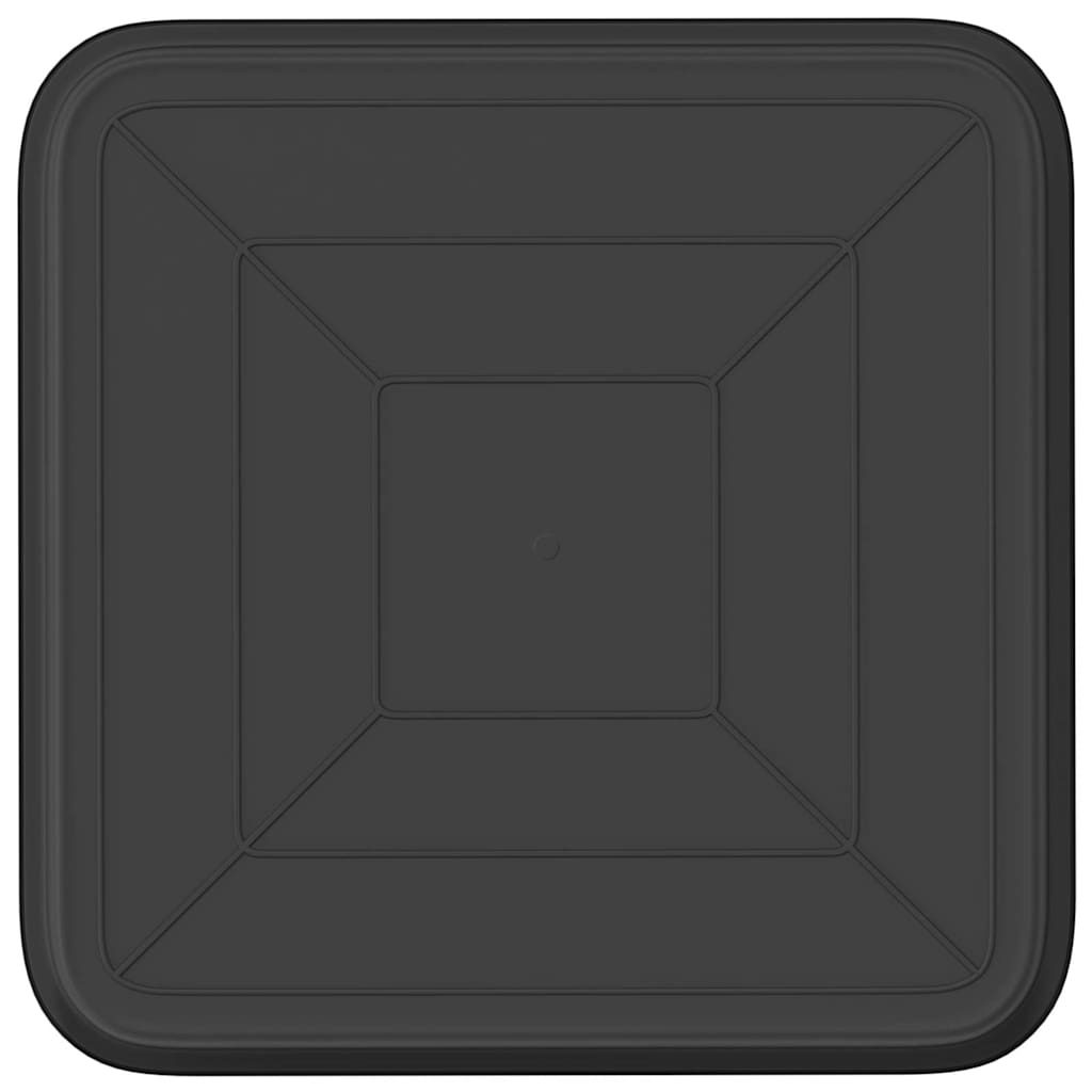 Vassoio Quadrato per Fiori 6 pz Nero 21 x 21 x 2 cm Plastica