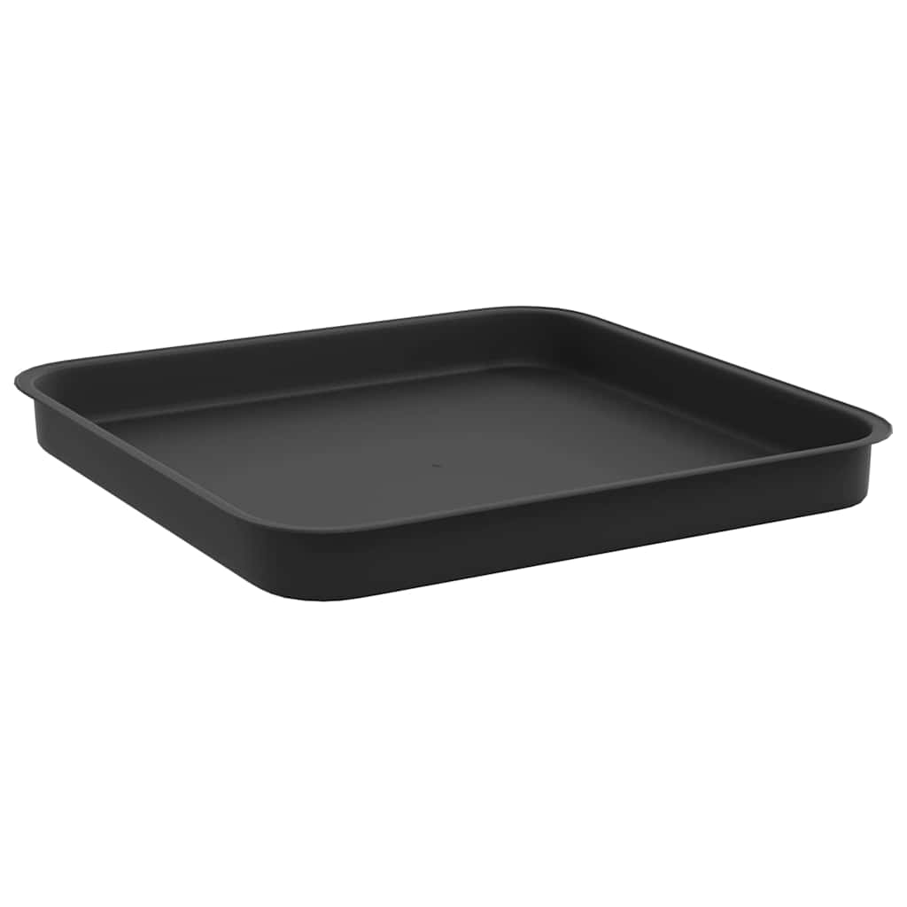 Vassoio Quadrato per Fiori 6 pz Nero 25,5 x 25,5 x 2,5 cm