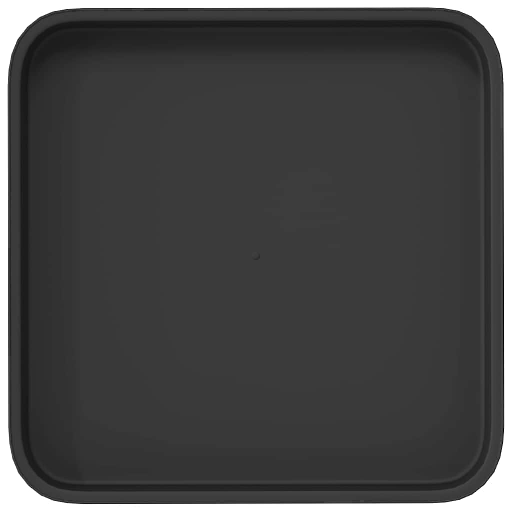 Vassoio Quadrato per Fiori 6 pz Nero 25,5 x 25,5 x 2,5 cm