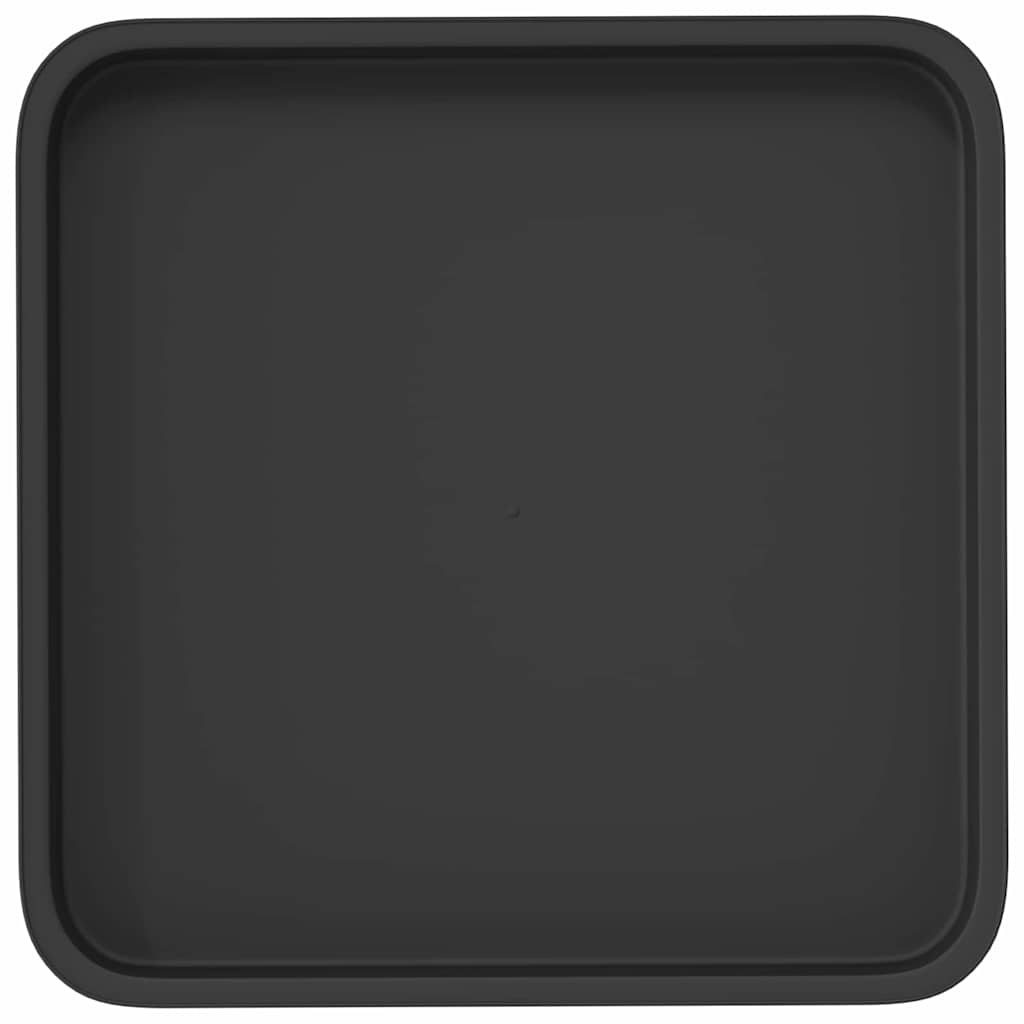 Vassoio Quadrato per Fiori 6 pz Nero 36 x 36 x 2,5 cm Plastica
