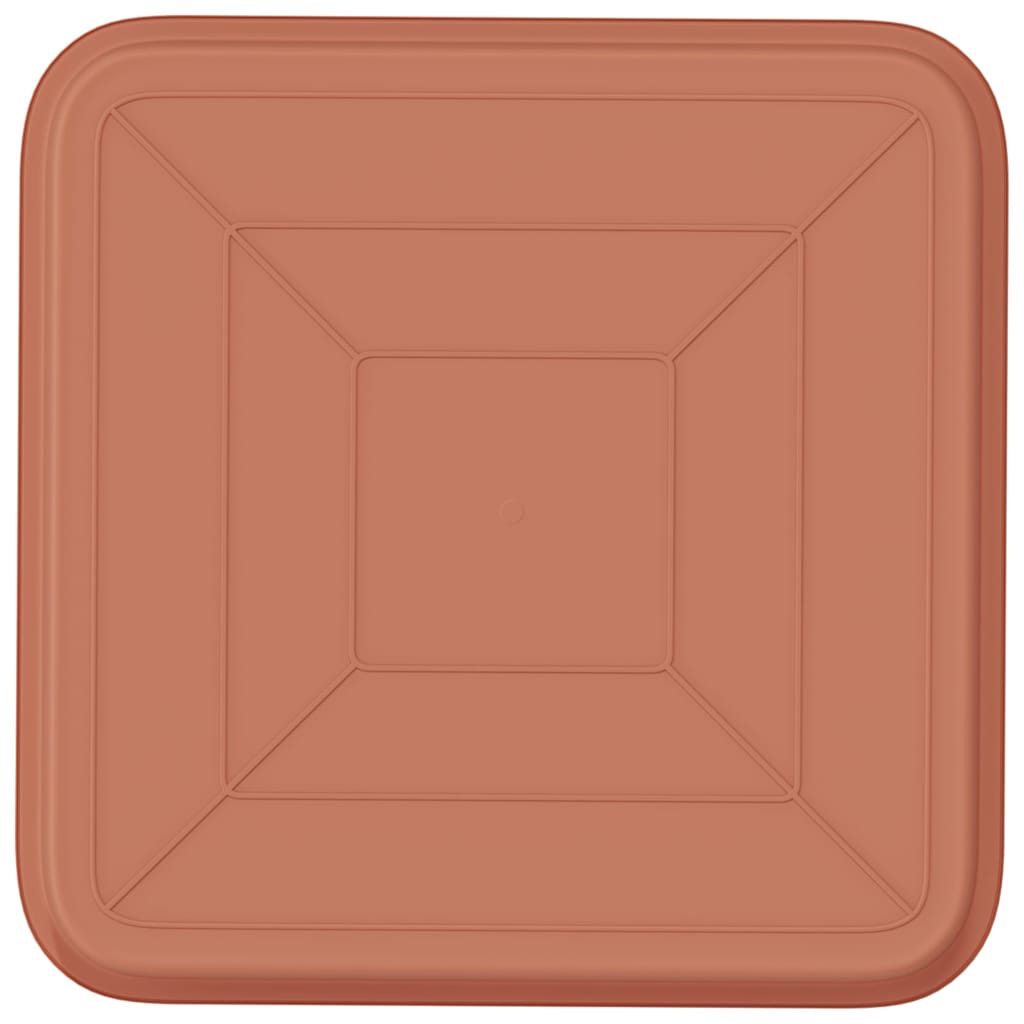 Vassoio Quadrato per Fiori 24 pz Rosso Mattone 32 x 32 x 2,5 cm