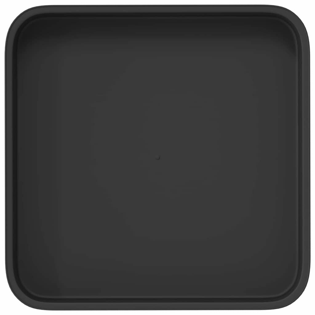 Vassoio Quadrato per Fiori 24 pz Nero 15 x 15 x 2 cm Plastica