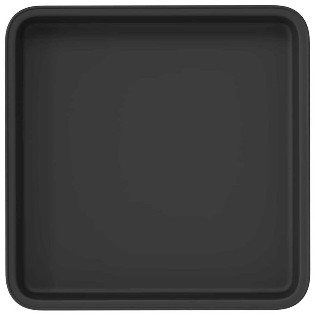 Vassoio Quadrato per Fiori 24 pz Nero 18 x 18 x 2 cm Plastica
