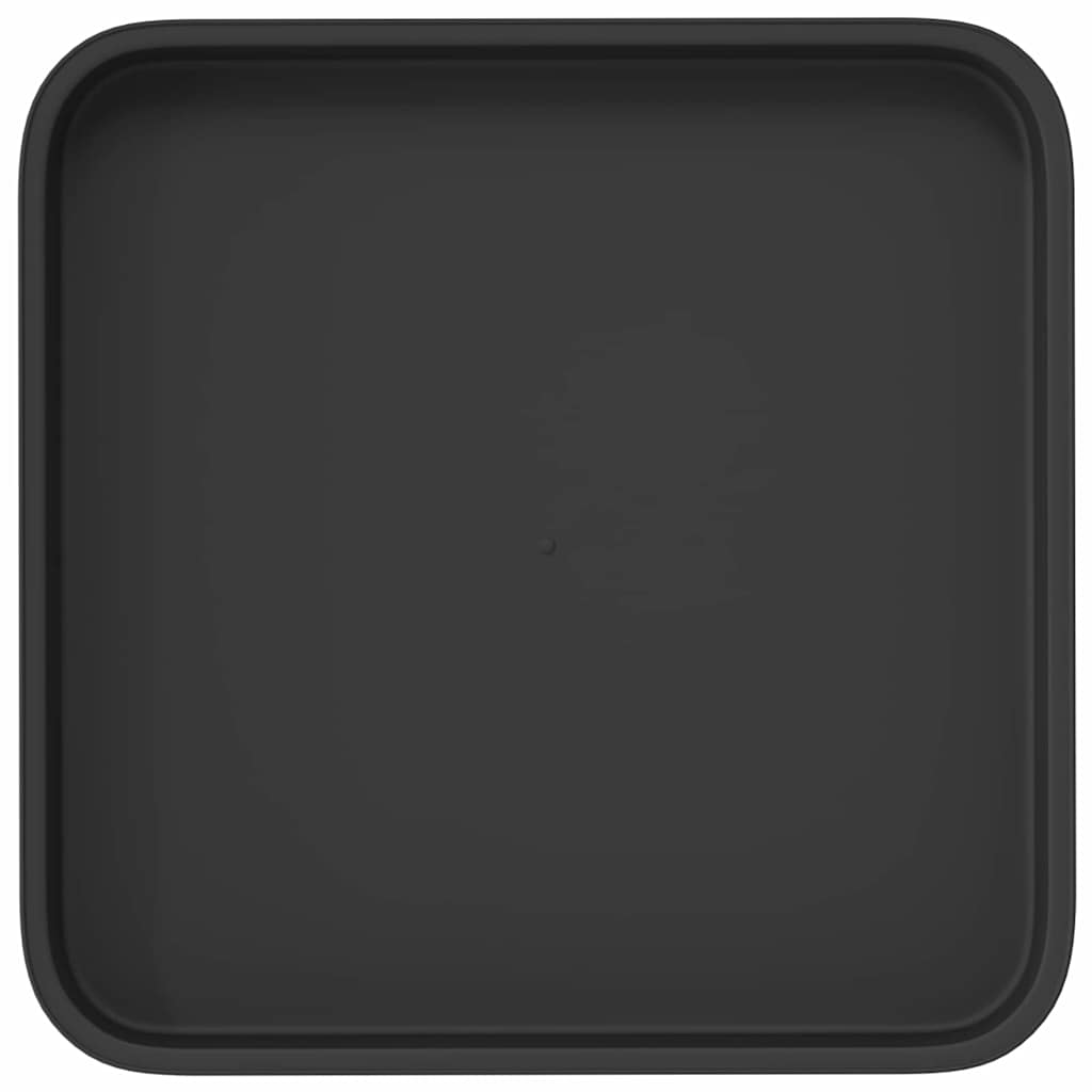 Vassoio Quadrato per Fiori 24 pz Nero 21 x 21 x 2 cm Plastica
