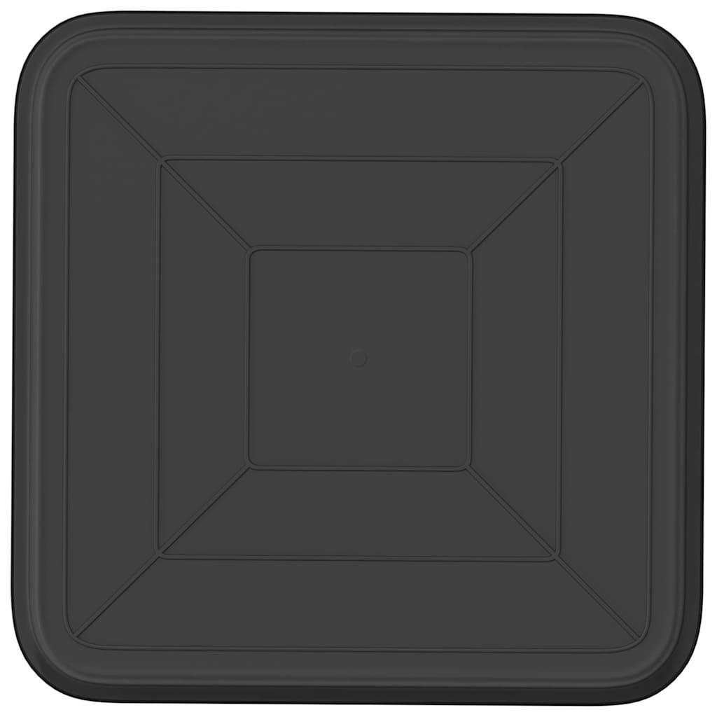 Vassoio Quadrato per Fiori 24 pz Nero 32 x 32 x 2,5 cm Plastica