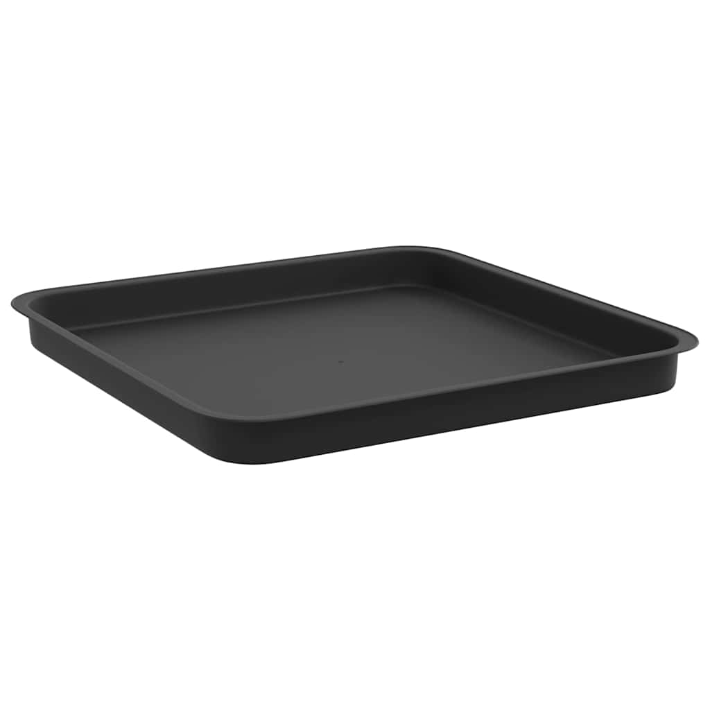 Vassoio Quadrato per Fiori 24 pz Nero 36 x 36 x 2,5 cm Plastica