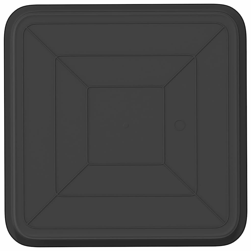 Vassoio Quadrato per Fiori 24 pz Nero 36 x 36 x 2,5 cm Plastica