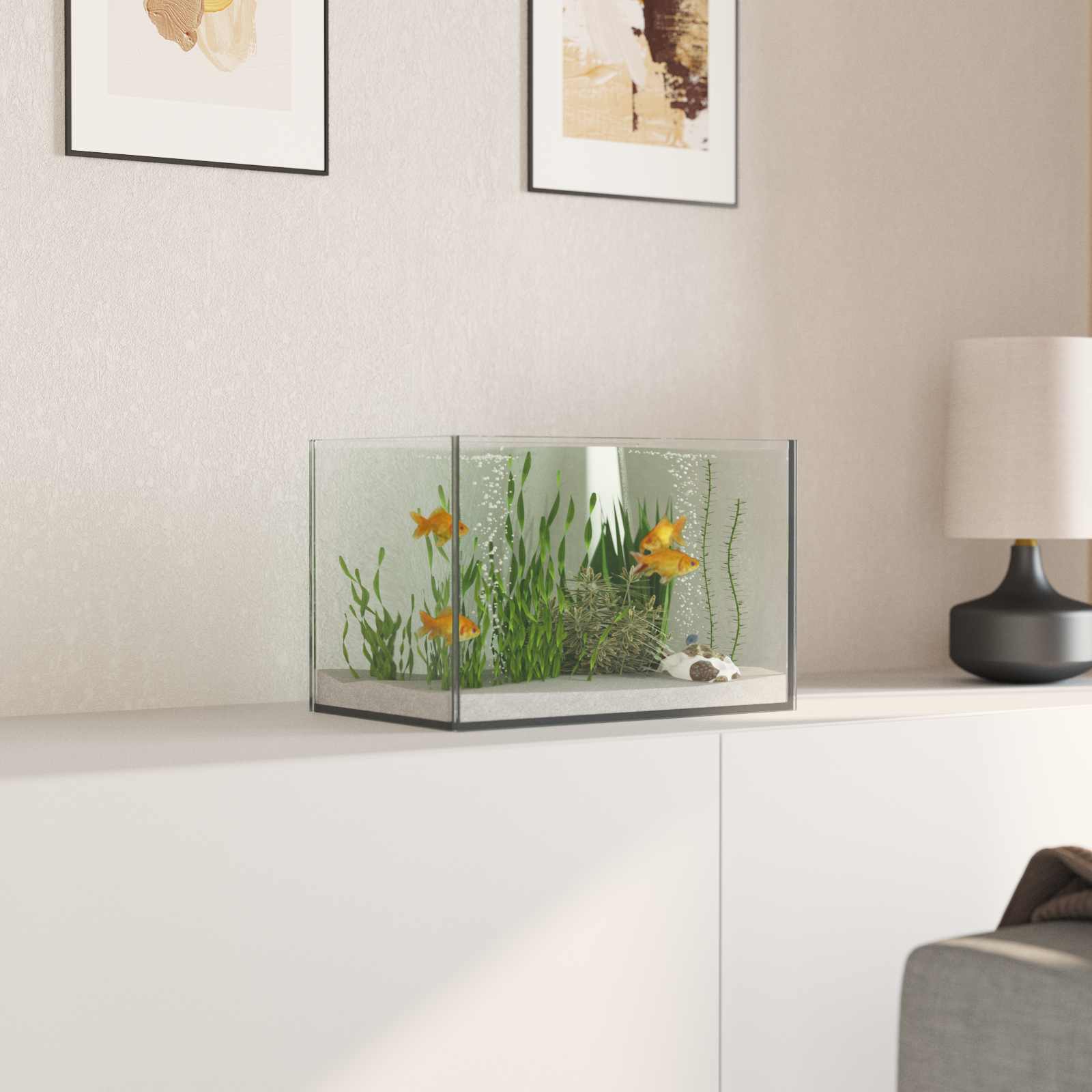Acquario con archiviazione Trasparente 30 x 20 x 20 cm Vetro