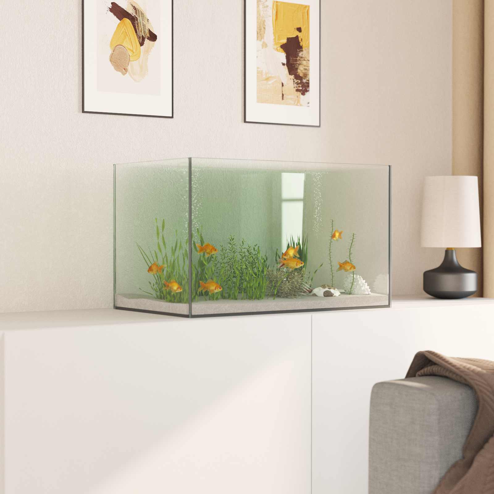 Acquario con archiviazione Trasparente 50 x 30 x 30 cm Vetro