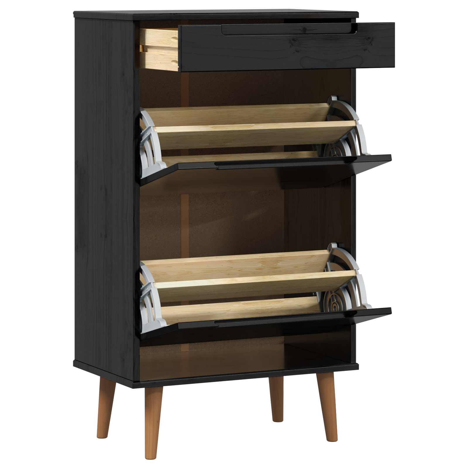 Mobile per scarpe MOLDE 59,5 x 35 x 103 cm Nero
