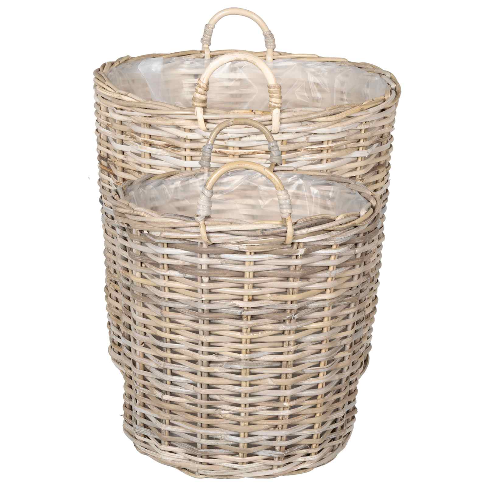 Cestino per piante GENDT 2 pz Grigio naturale Rattan Kubu