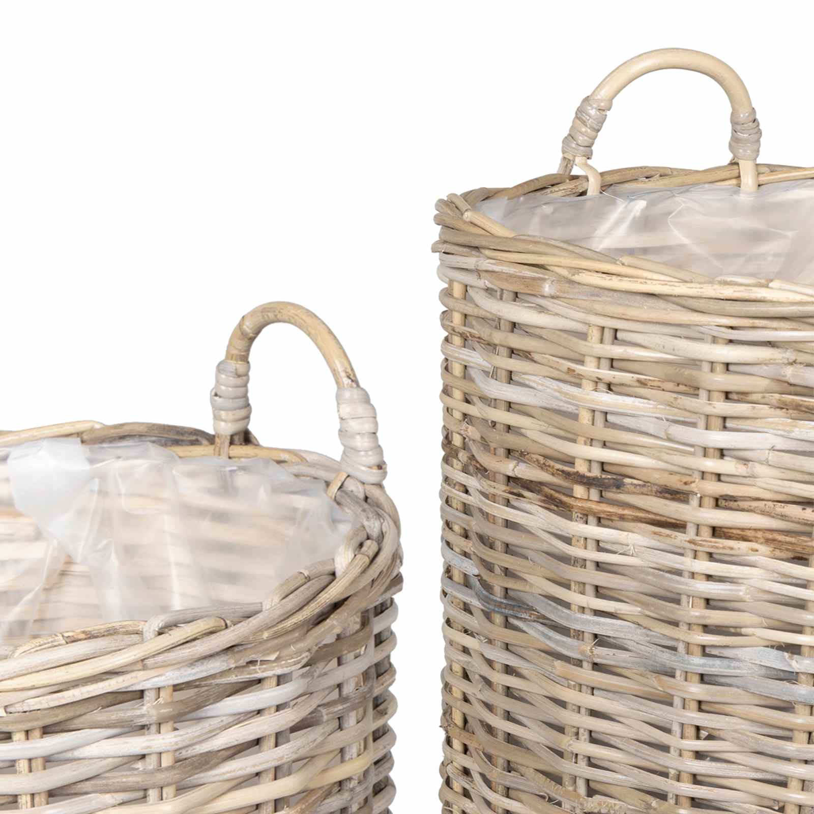 Cestino per piante GENDT 2 pz Grigio naturale Rattan Kubu