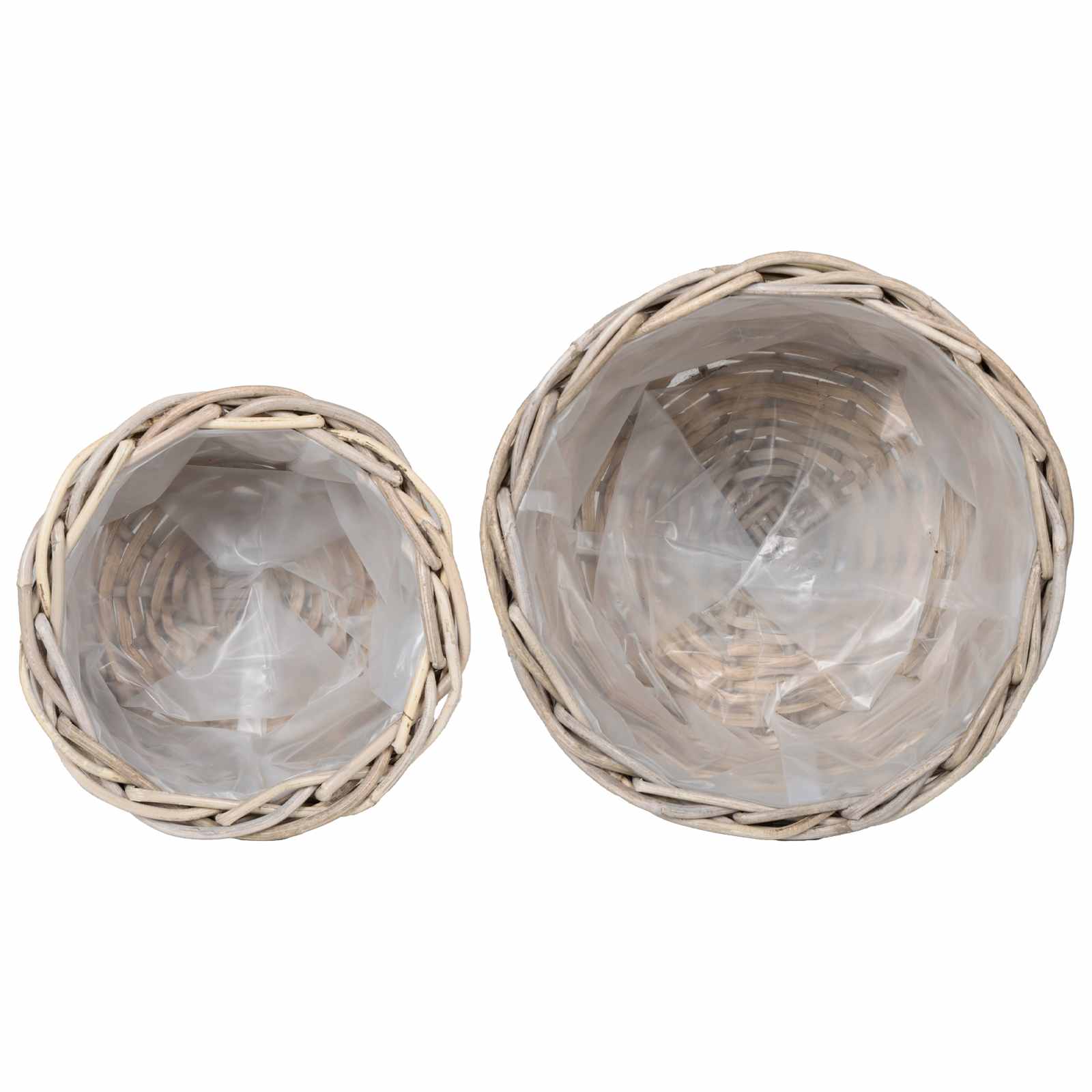 Cestino per Piante GENDT 2 pz Grigio naturale Rattan Kubu