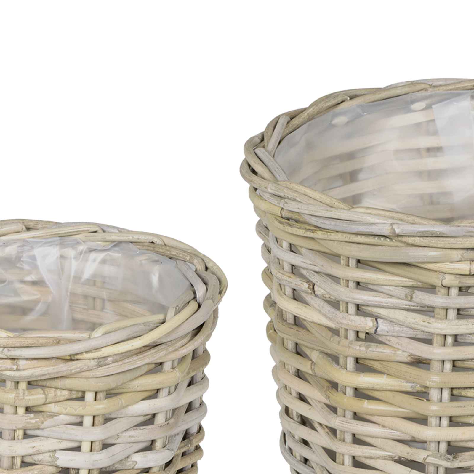 Cestino per Piante GENDT 2 pz Grigio naturale Rattan Kubu