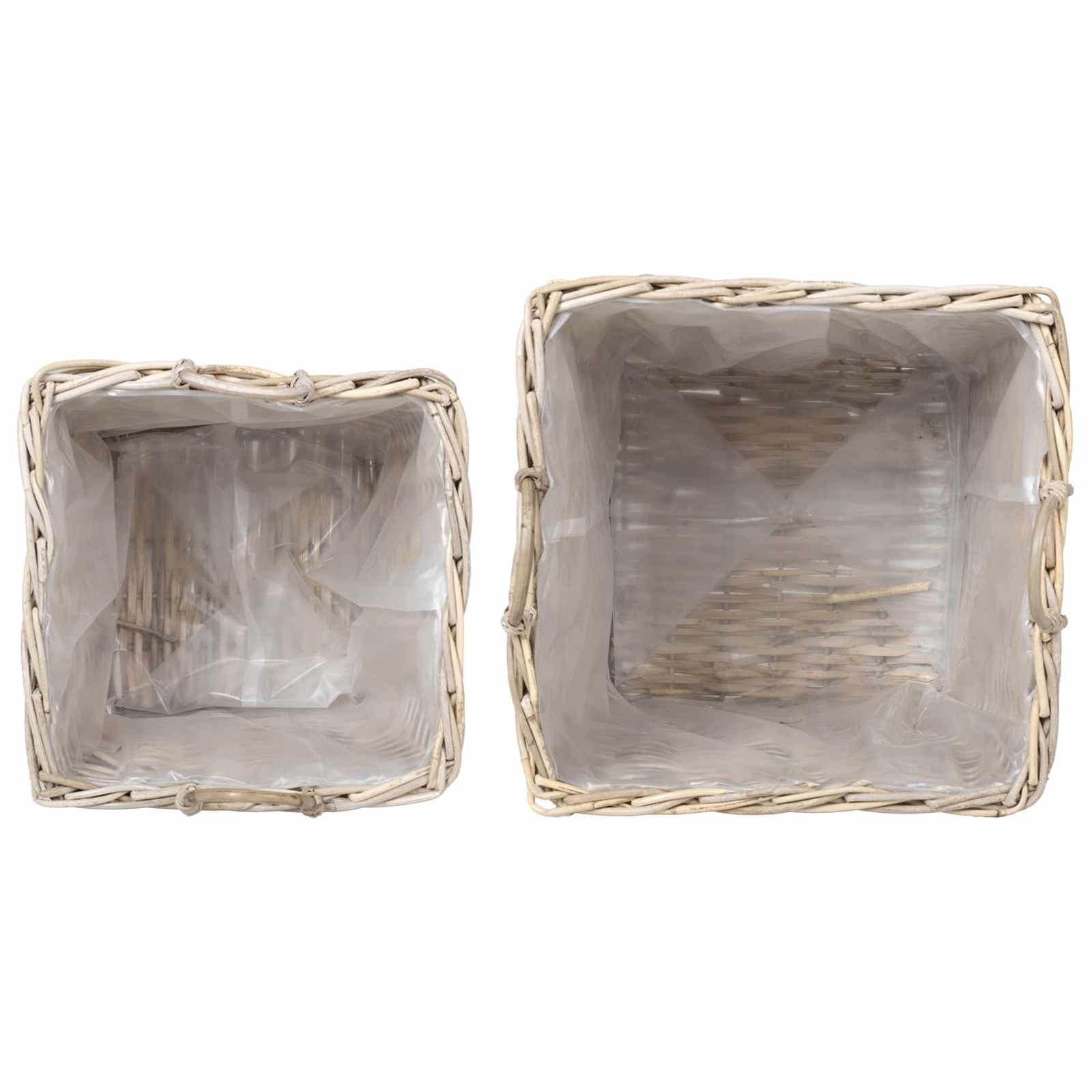 Cestino per Piante GENDT 2 pz Grigio naturale Rattan Kubu