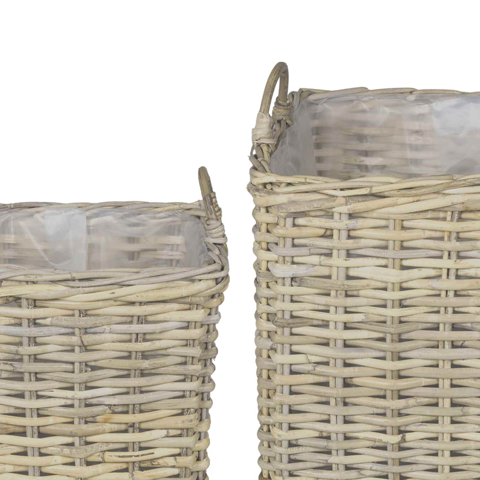 Cestino per Piante GENDT 2 pz Grigio naturale Rattan Kubu