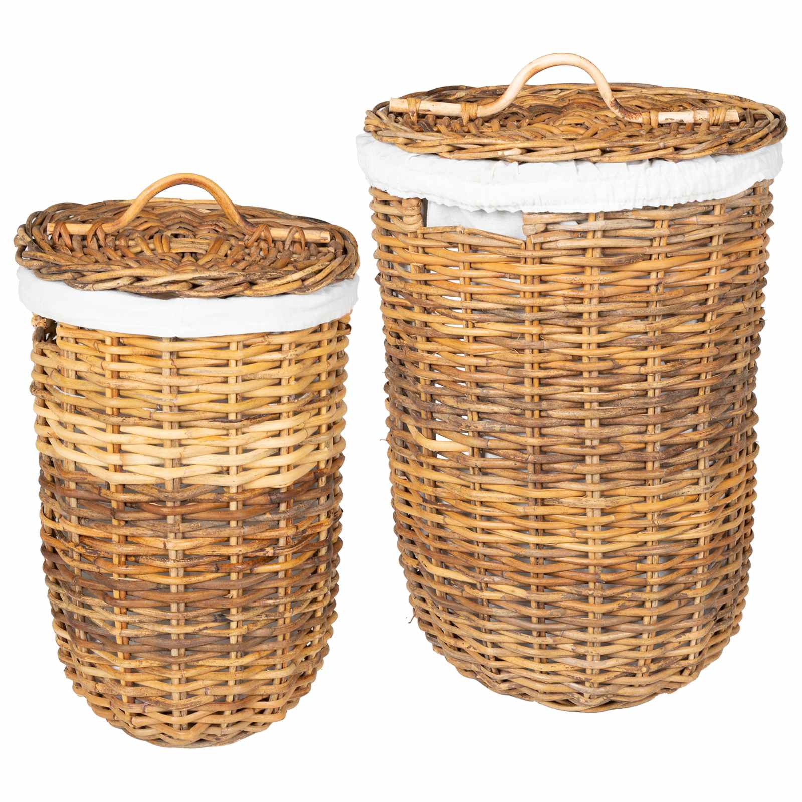 Cesto per la biancheria con coperchio GENDT 2 pz Rattan Kubu