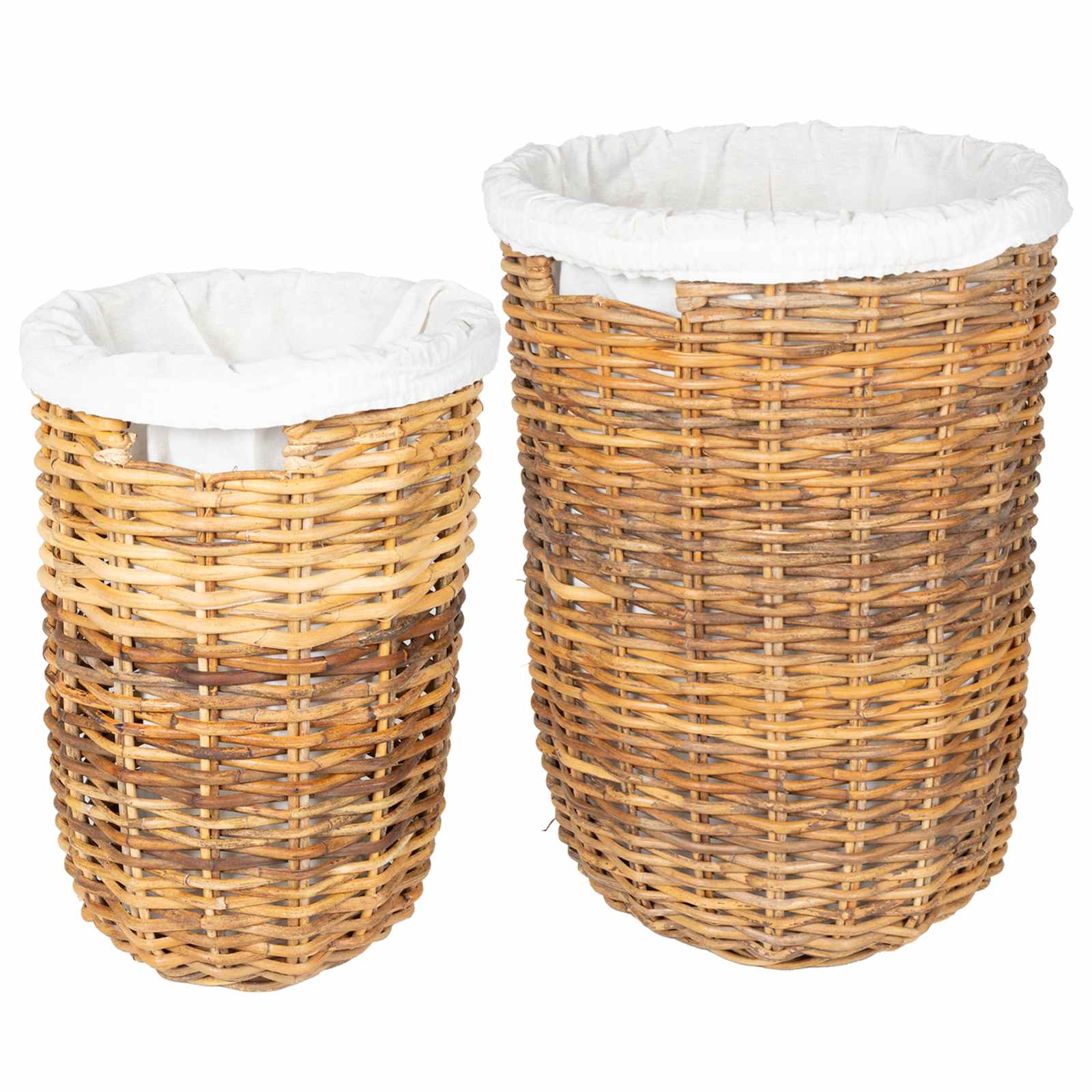 Cesto per la biancheria con coperchio GENDT 2 pz Rattan Kubu