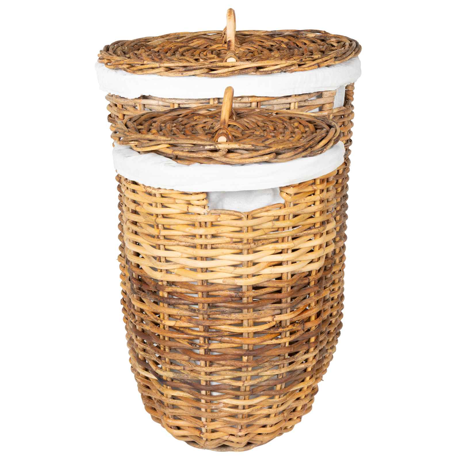 Cesto per la biancheria con coperchio GENDT 2 pz Rattan Kubu