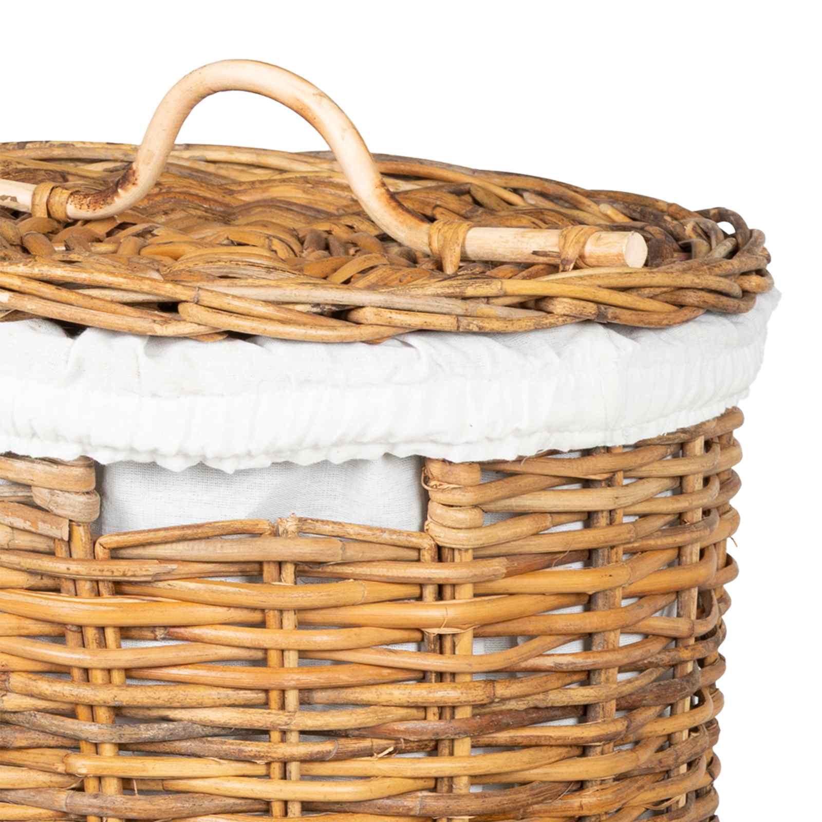 Cesto per la biancheria con coperchio GENDT 2 pz Rattan Kubu