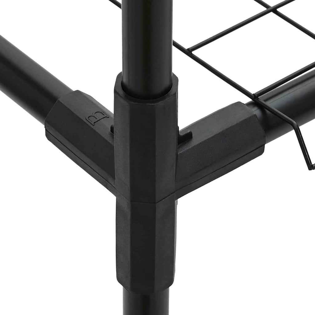 Supporto per piante a 3 livelli Nero 100 x 32 x 102 cm Acciaio