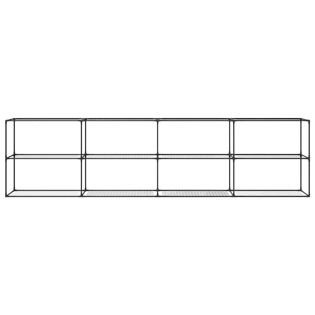 Supporto per piante a 3 livelli Nero 400 x 32 x 104 cm Acciaio