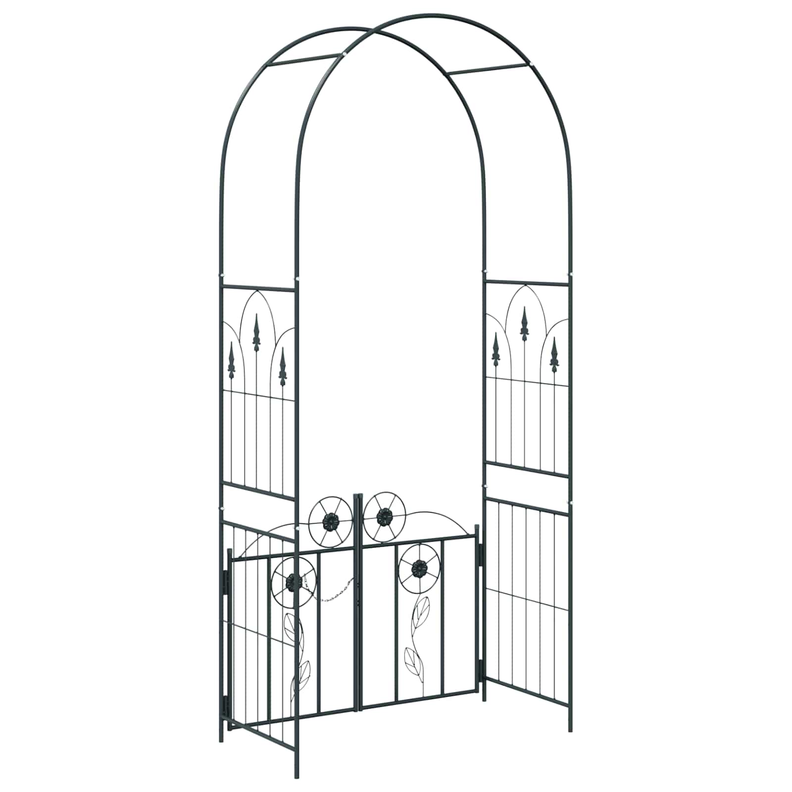 Arco da Giardino Nero 102 x 50 x 218 cm Acciaio