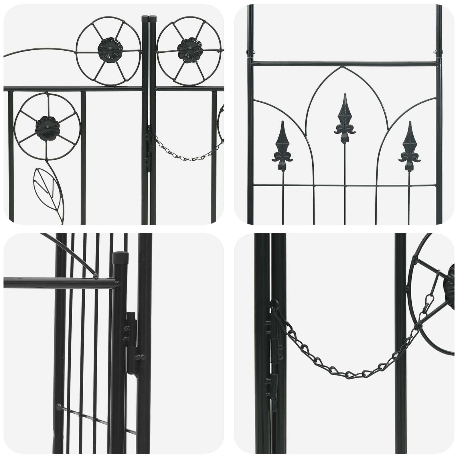 Arco da Giardino Nero 102 x 50 x 218 cm Acciaio