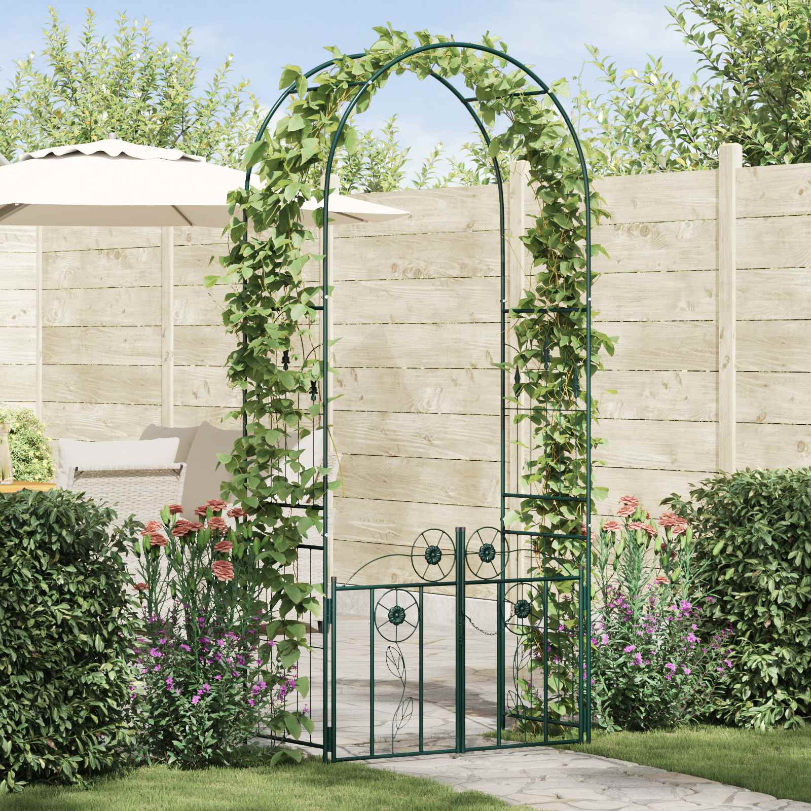 Arco da Giardino Verde 102 x 50 x 218 cm Acciaio