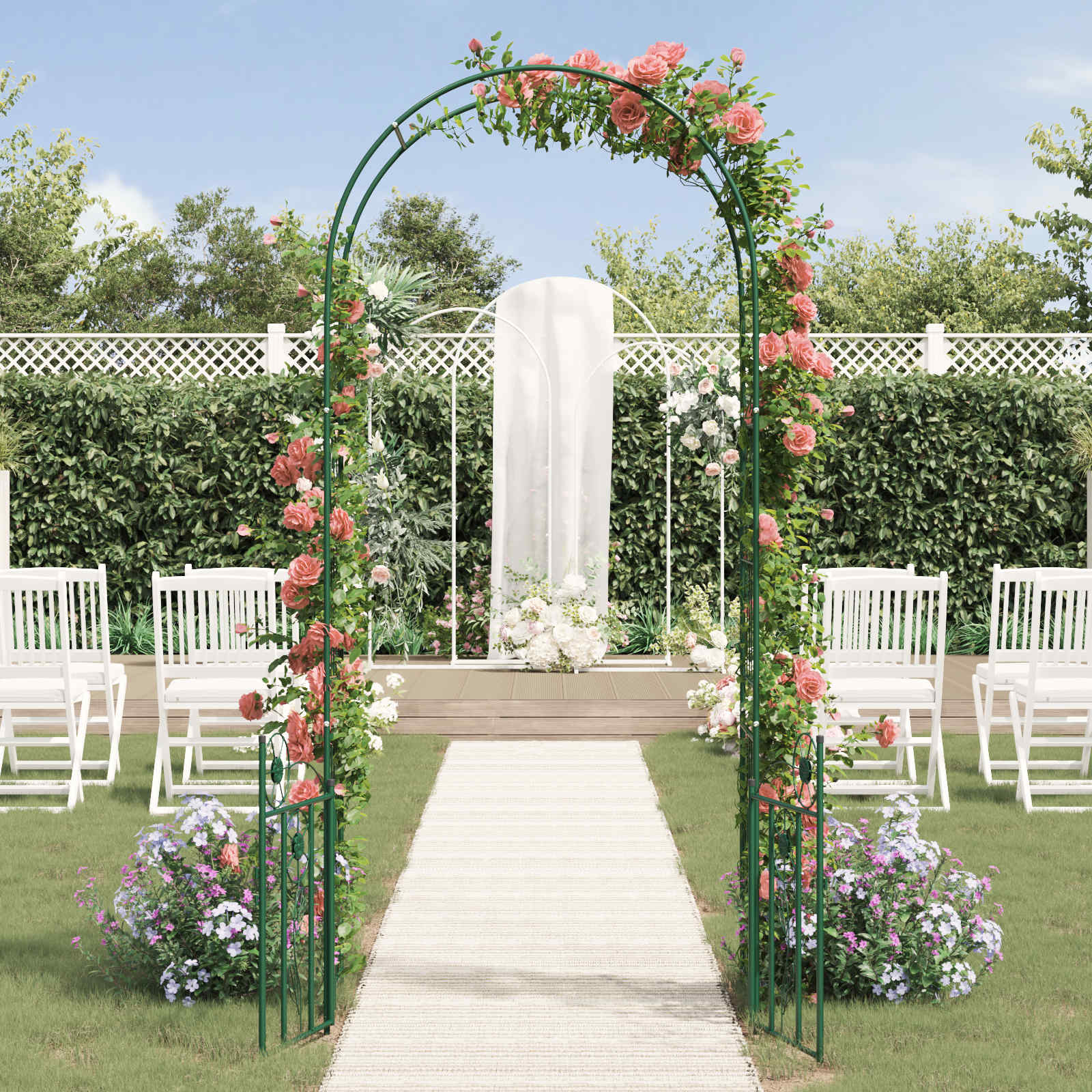Arco da Giardino Verde 102 x 50 x 218 cm Acciaio