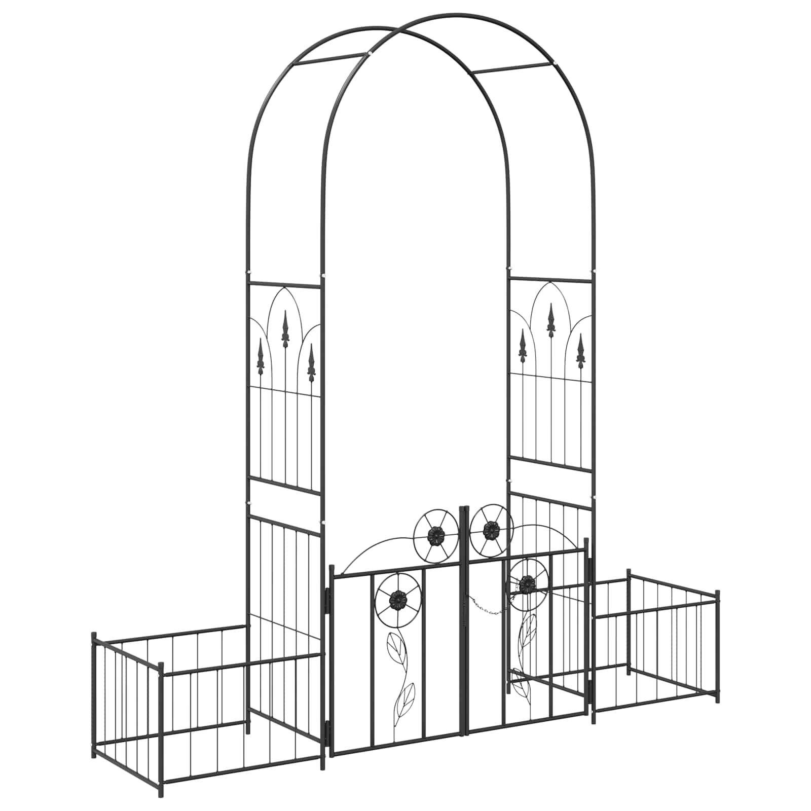 Arco da Giardino Nero 203 x 50 x 218 cm Acciaio
