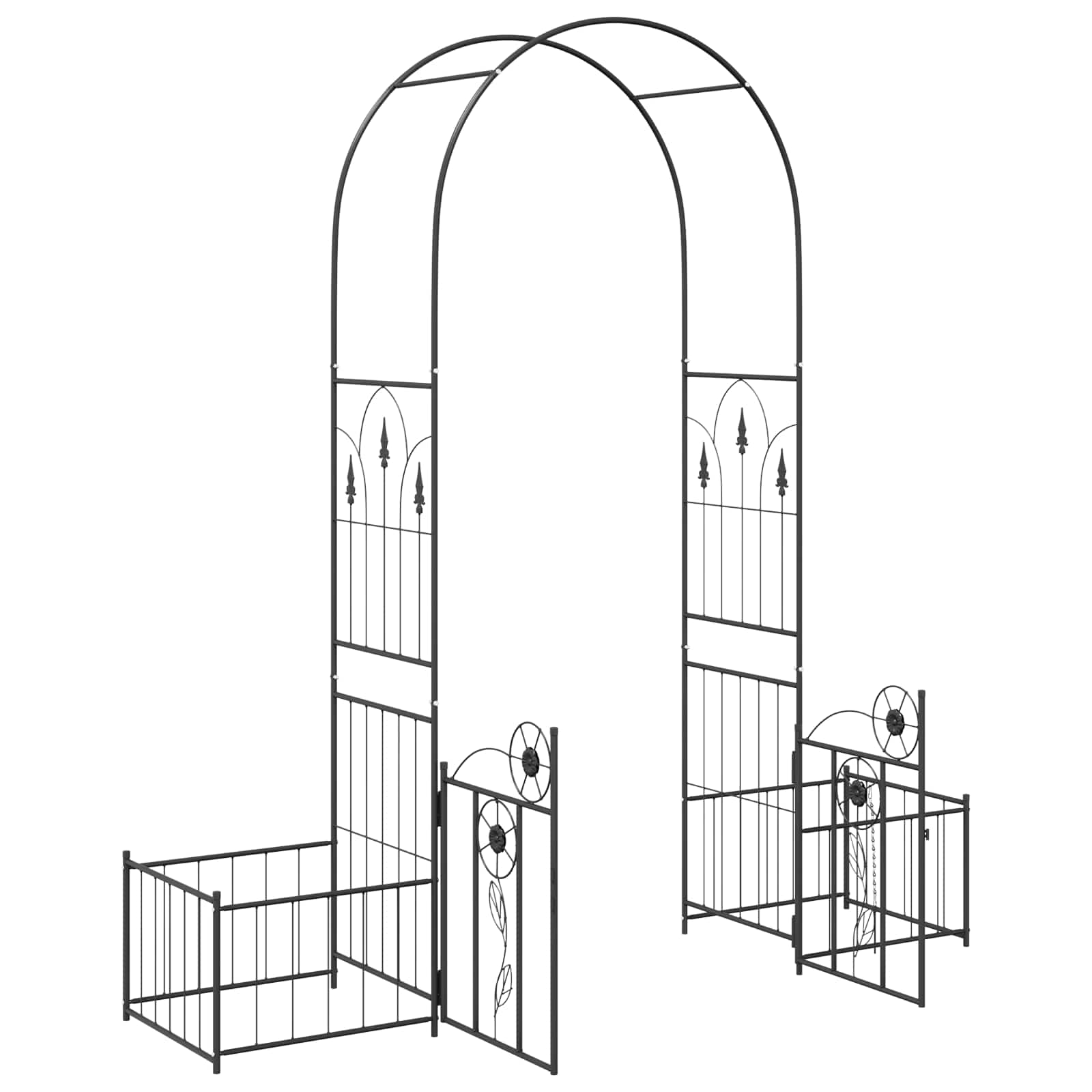 Arco da Giardino Nero 203 x 50 x 218 cm Acciaio