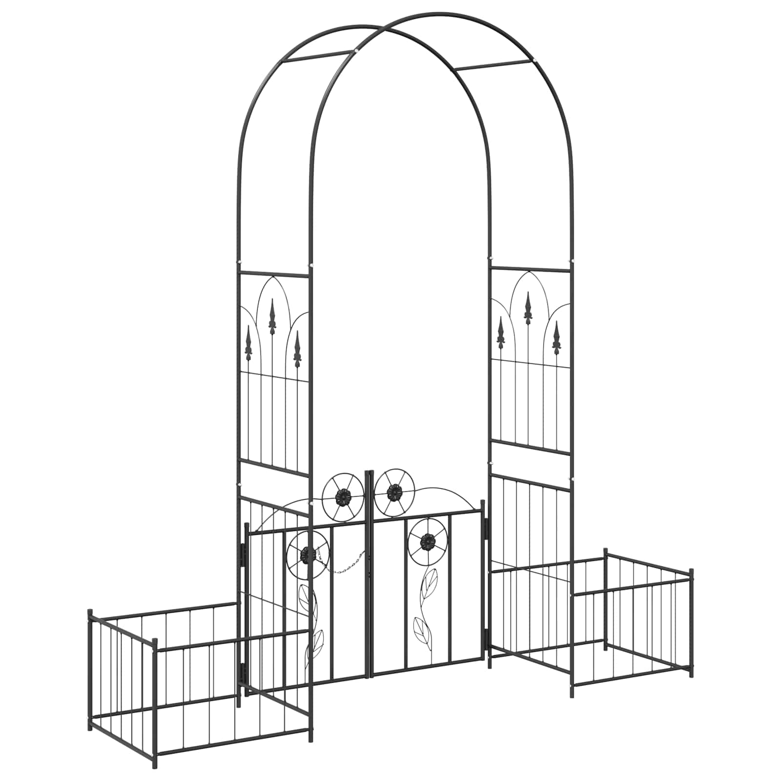 Arco da Giardino Nero 203 x 50 x 218 cm Acciaio