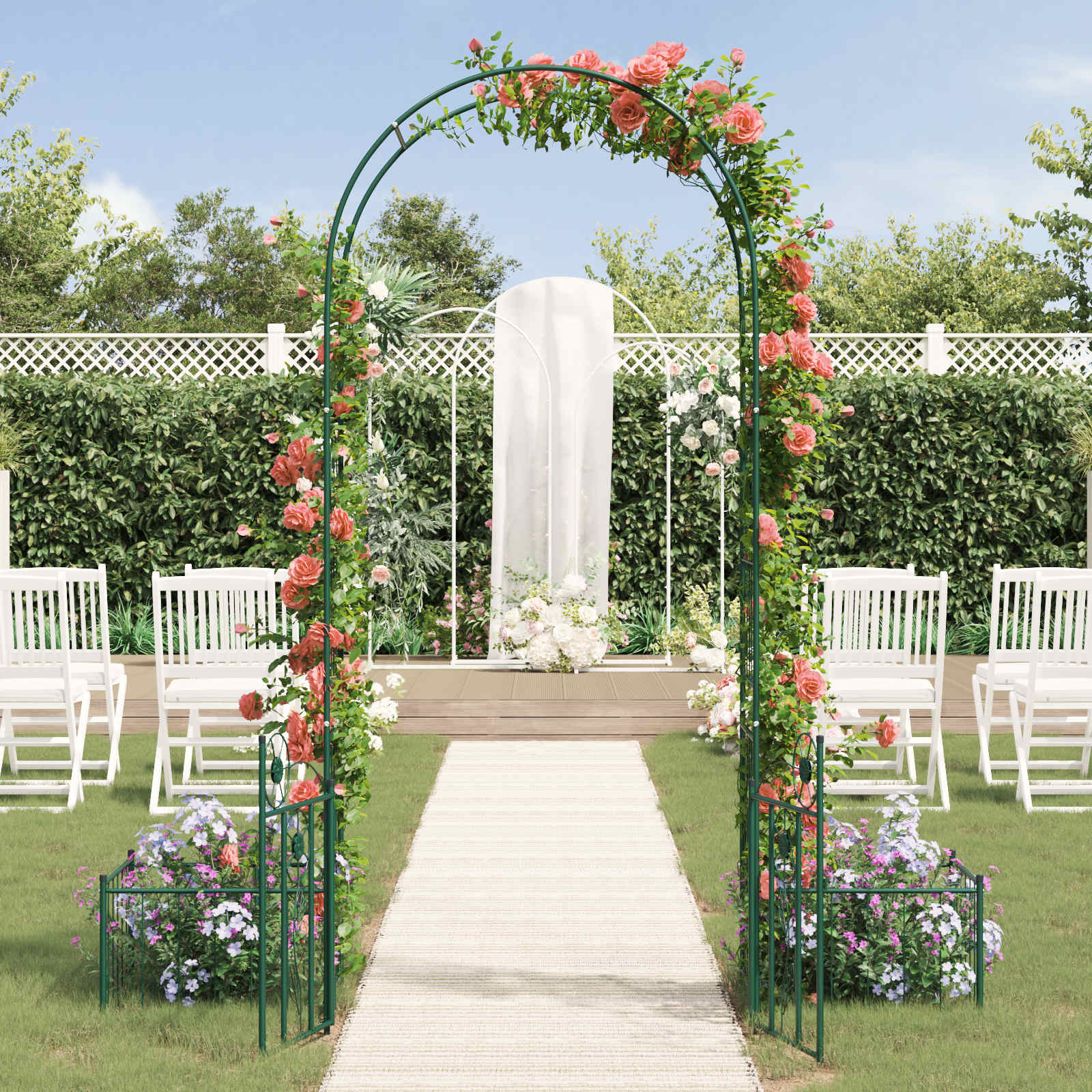 Arco da Giardino Verde 203 x 50 x 218 cm Acciaio