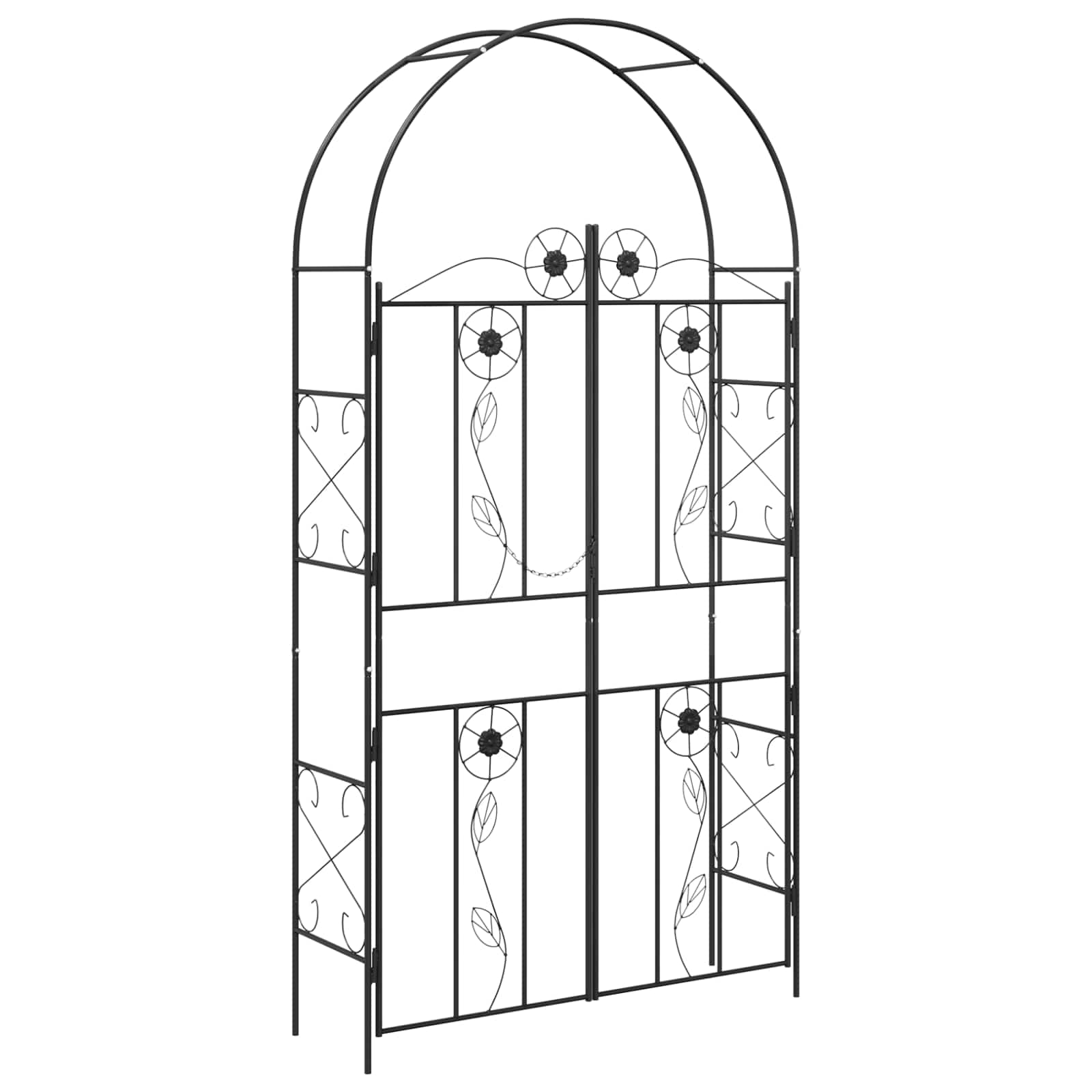Arco da Giardino Nero 115 x 37 x 226 cm Acciaio