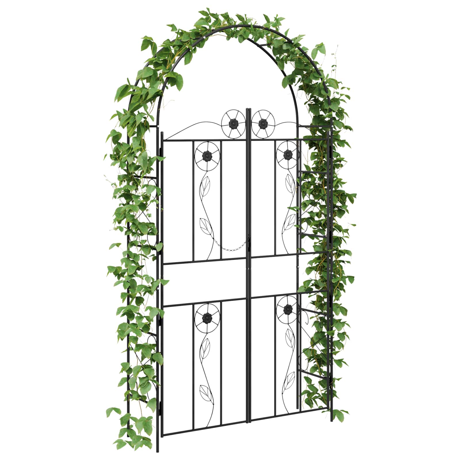 Arco da Giardino Nero 115 x 37 x 226 cm Acciaio