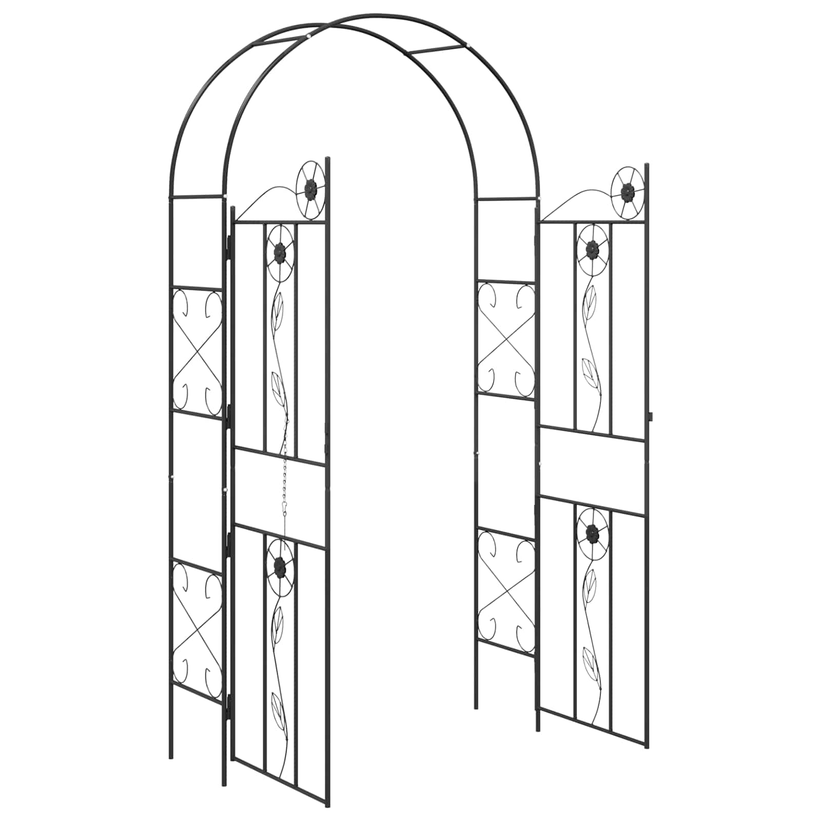 Arco da Giardino Nero 115 x 37 x 226 cm Acciaio