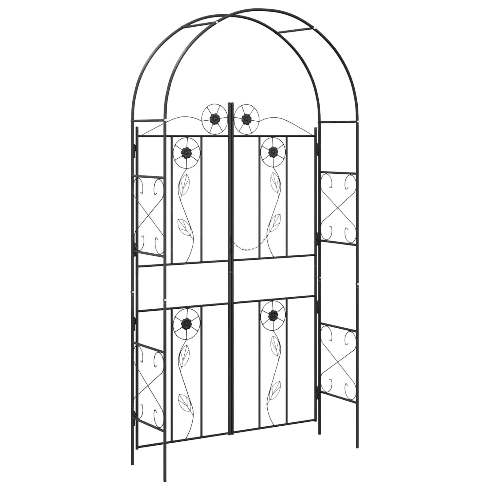 Arco da Giardino Nero 115 x 37 x 226 cm Acciaio