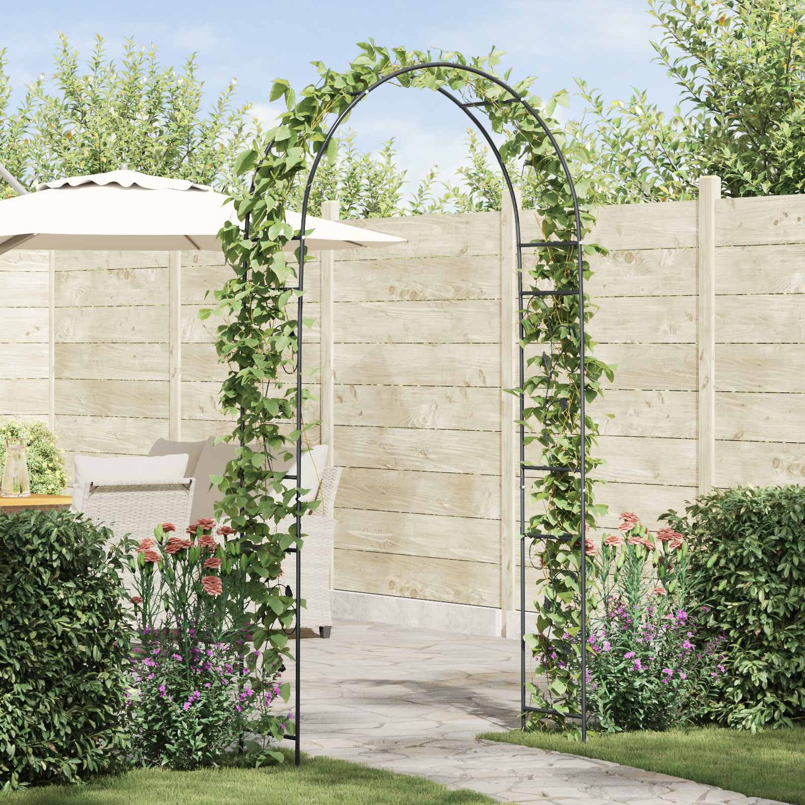 Arco da Giardino Nero 115 x 37 x 231 cm