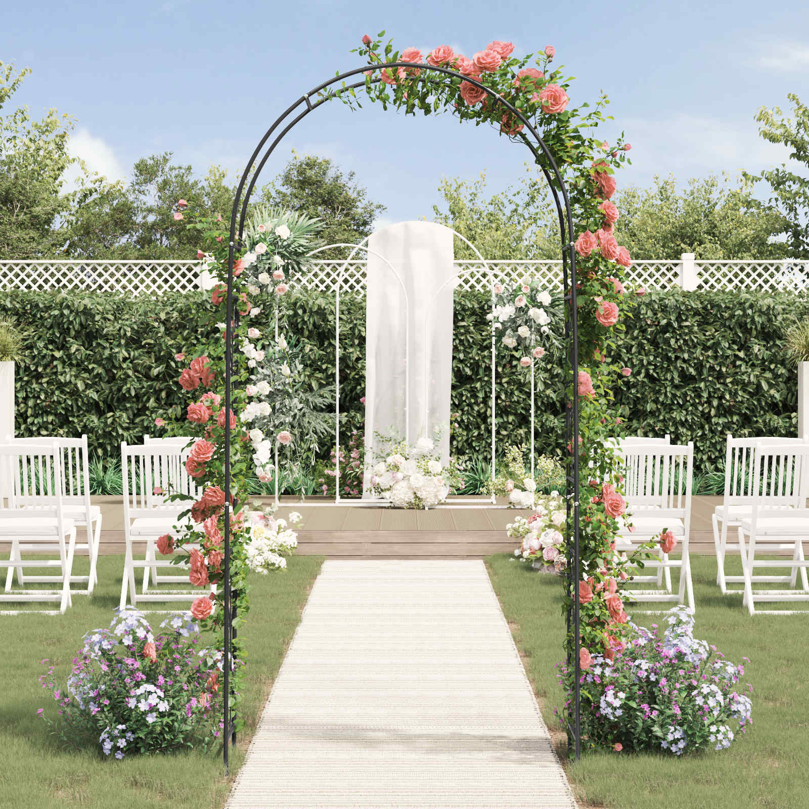 Arco da Giardino Nero 115 x 37 x 231 cm