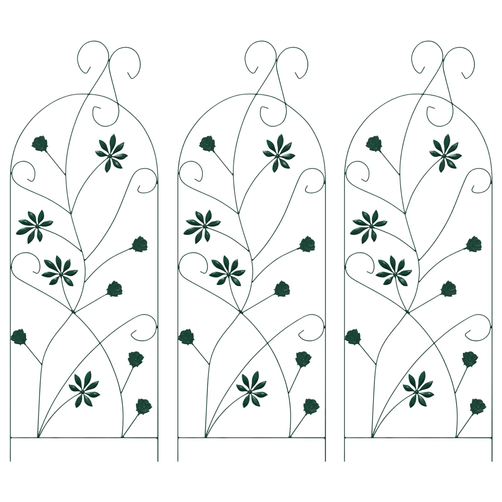 Recinzione per Giardino 3 pz Verde 112 x 39,5 cm Acciaio