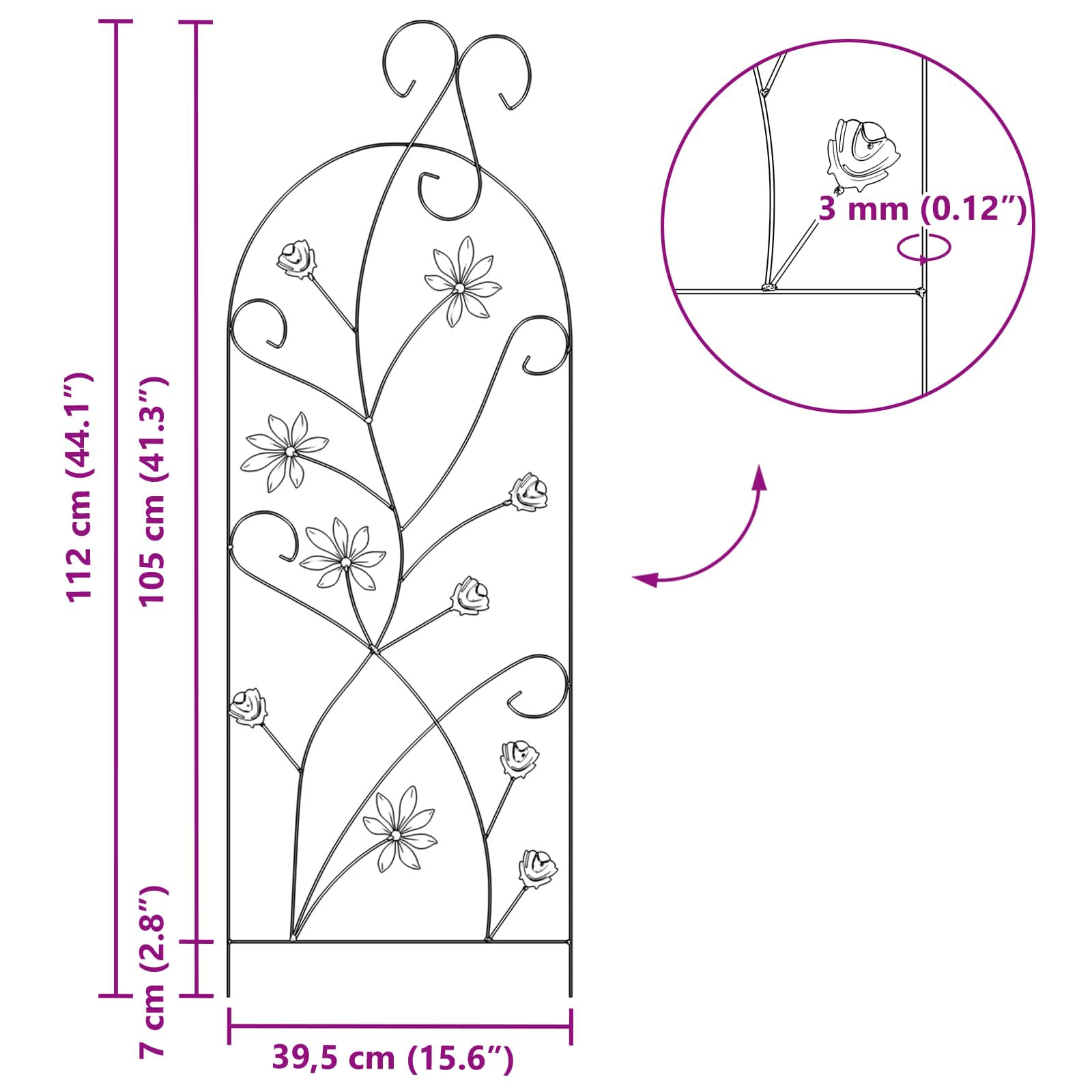 Recinzione per Giardino 3 pz Verde 112 x 39,5 cm Acciaio