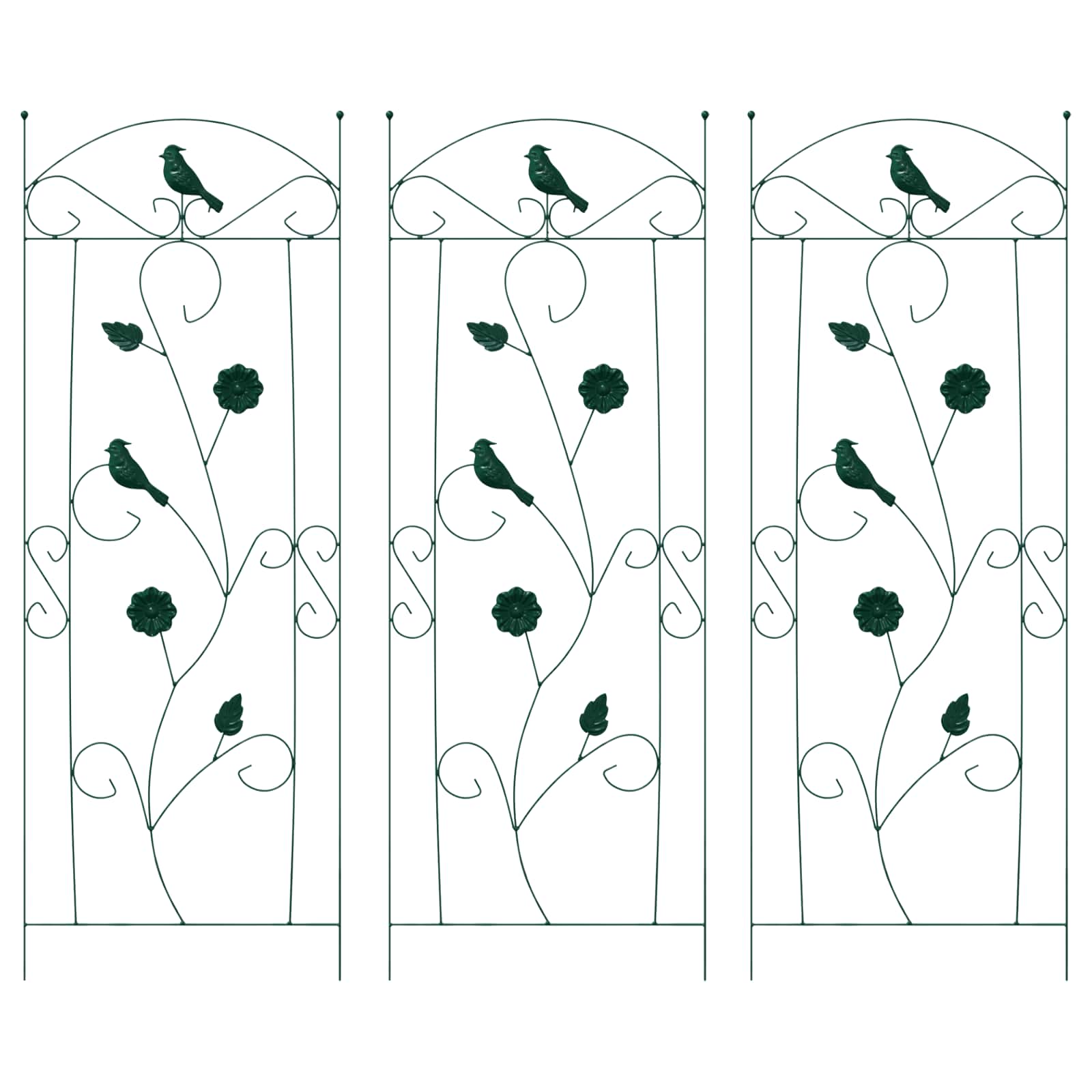 Recinzione per Giardino 3 pz Verde 110 x 40 cm Acciaio