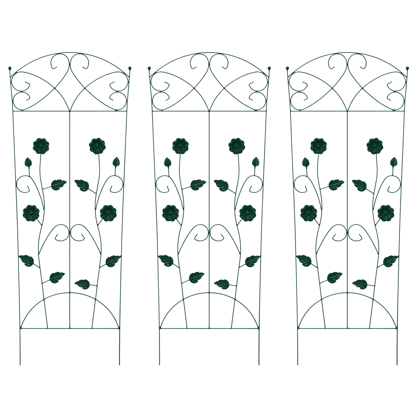 Recinzione per Giardino 3 pz Verde 110,5 x 42,5 cm Acciaio