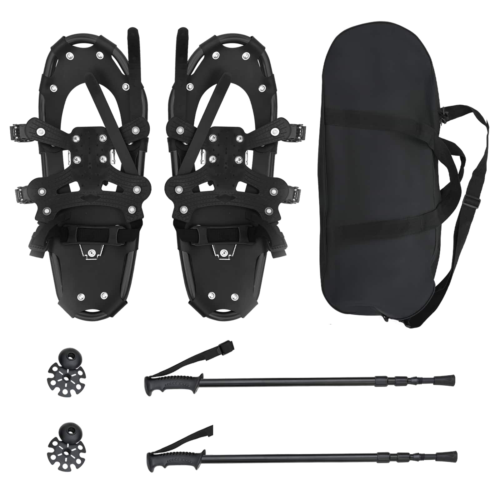 Racchette da neve 3 in 1 con bastoni da trekking Nero