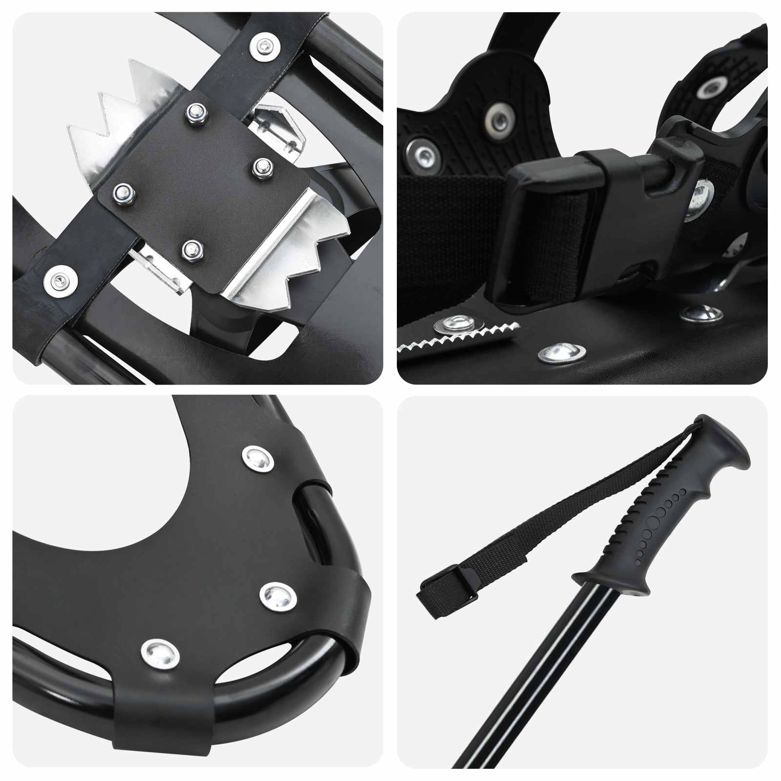Racchette da neve 3 in 1 con bastoni da trekking Nero