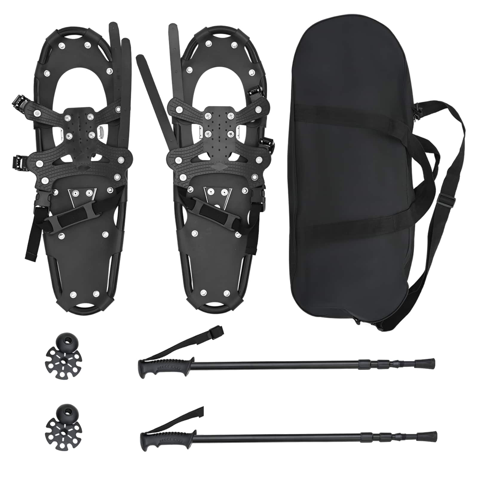 Racchette da neve 3 in 1 con bastoni da trekking Nero