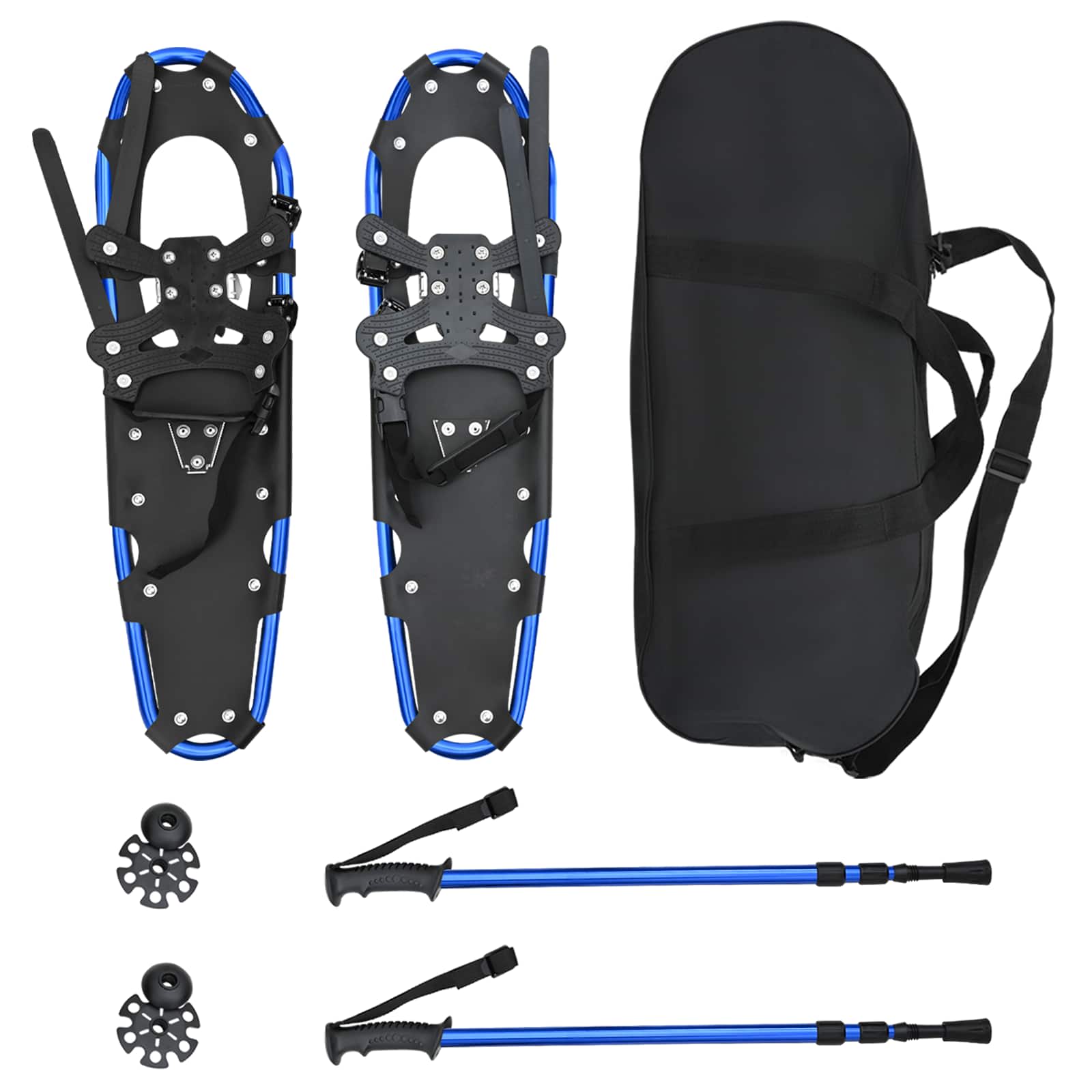 Racchette da neve 3 in 1 con bastoni da trekking Blu e Nero