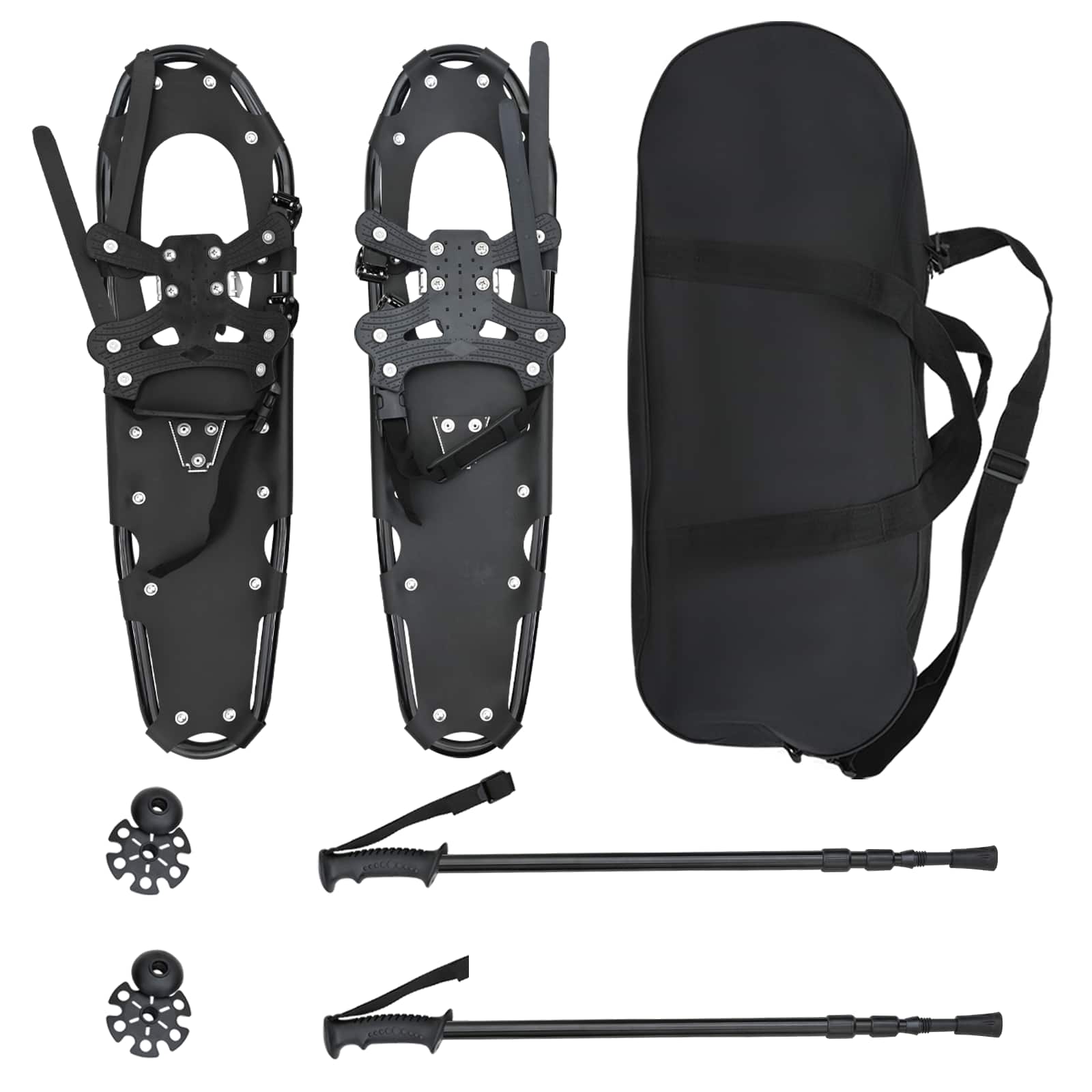 Racchette da neve 3 in 1 con bastoni da trekking Nero