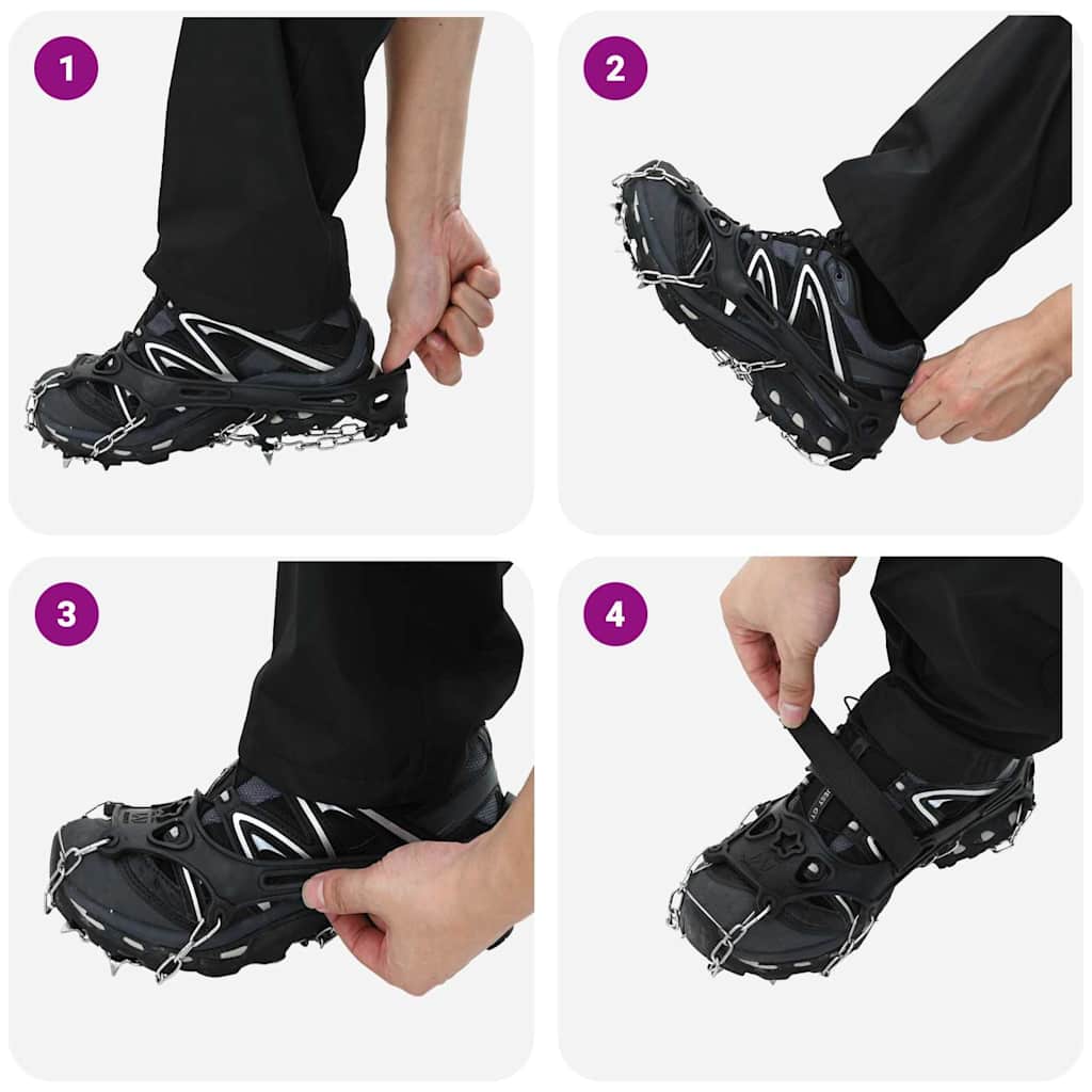Artigli di ghiaccio per scarpe Nero L